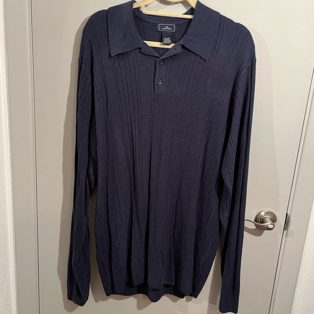 Long-Sleeve Knit Polo